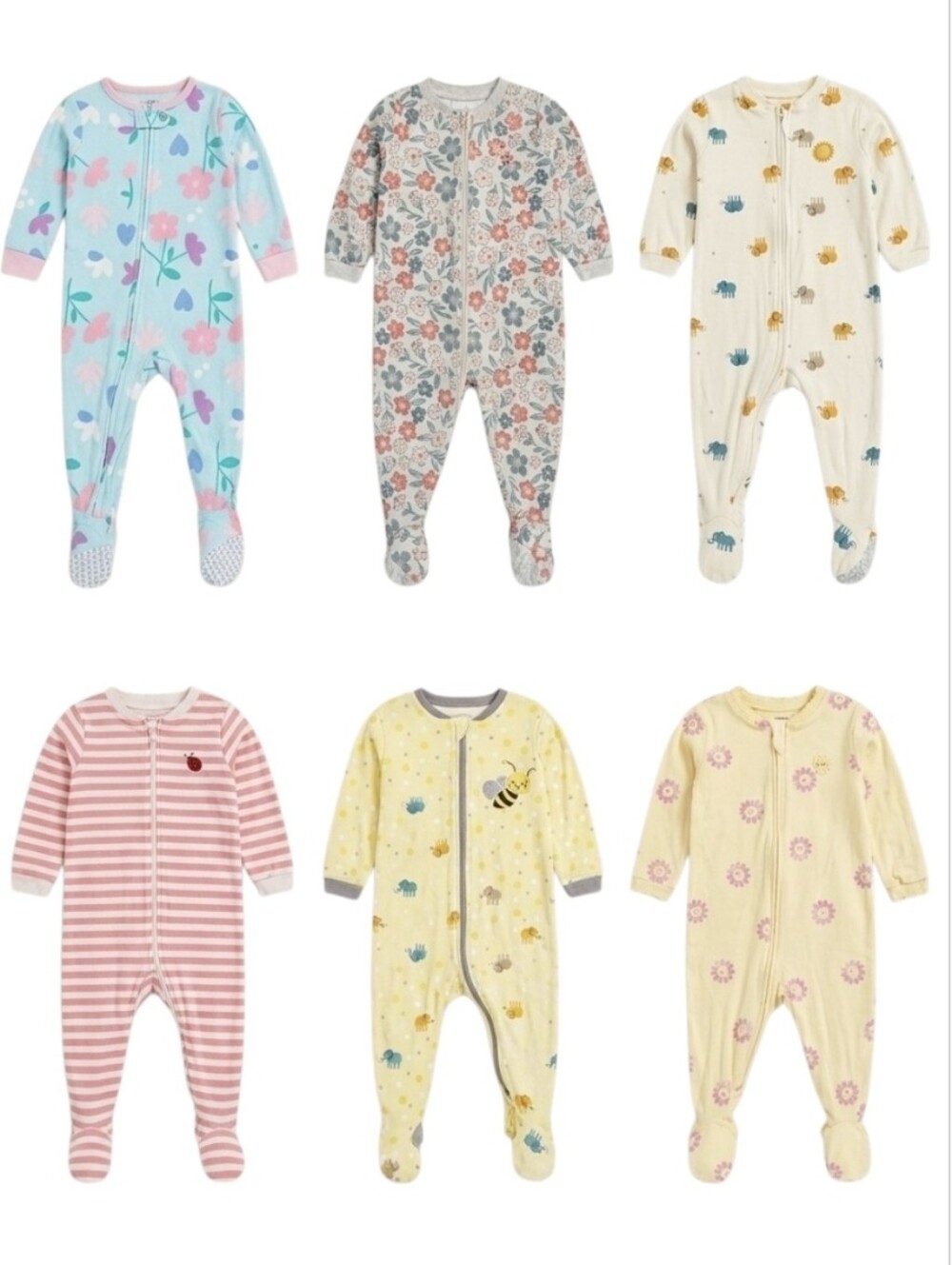 Carters Pekkle Tuffy Baby Pajamas Bundle 12 Months Footed Sleepers 6 Pc Flawed